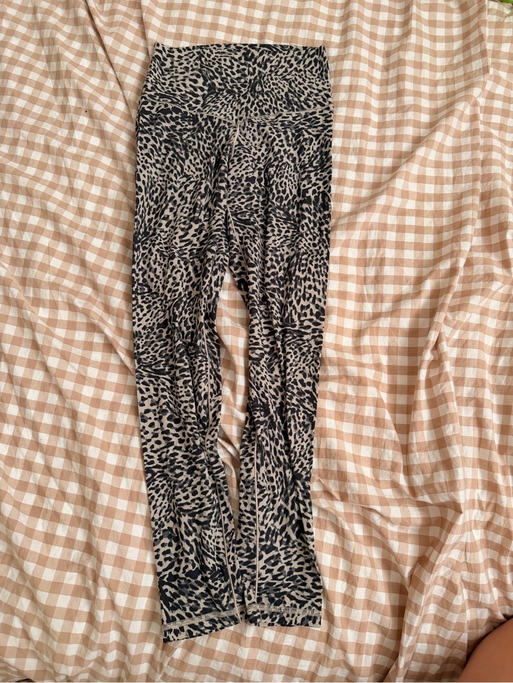 aerie Leopard Print High-Waist Leggings in Black and Beige